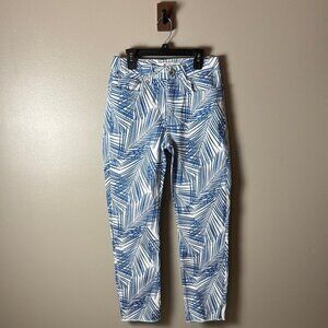 Vineyard Vines Blue and White Leaf Print Pants